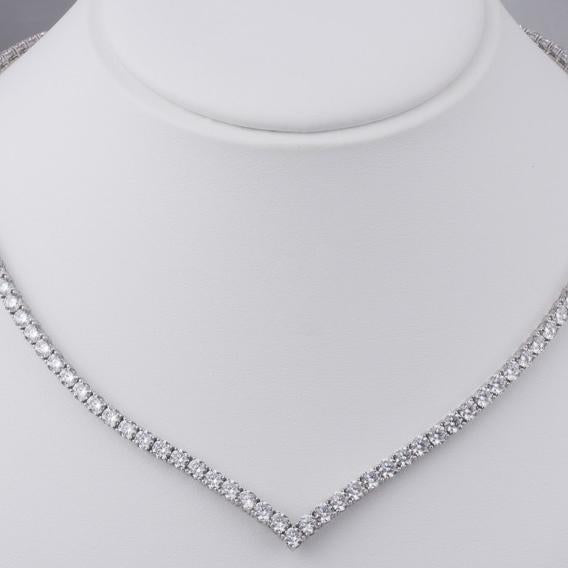 V Tennis eternity necklace Diamond -Diamond Jewelry