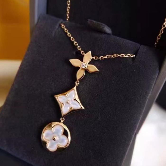 Flower Necklace 18K Gold MOP 3 Susun-Diamond Jewelry-23KBAB3200LSCH