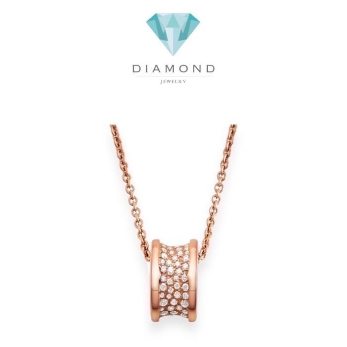 Diamond Pendant Pave Round Cilinder Zero/Kalung Berlian Zero Cilinder-Diamond Jewelry-373KBD22000RY-HT