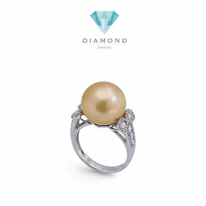 Pearl Diamond Ring 18K / Diamond Jewelry