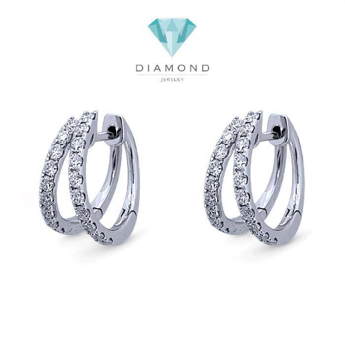 Double Hoop Diamond Earring 18K / Anting Berlian Hoop Double 18K / Diamond Jewelry 391AB4900VIONLS - HT
