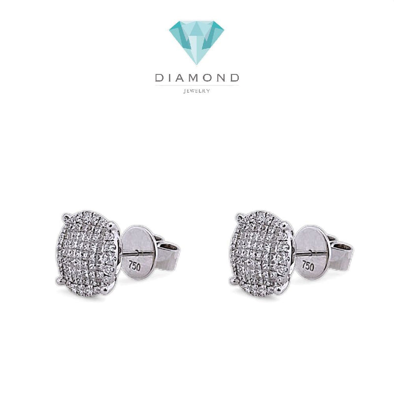 Mega Round Diamond Earring 18K-Diamond Jewelry-18ABKV2308WP-HT