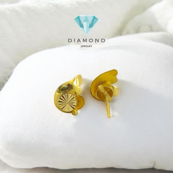 Anting Mas Tusuk Model Keong 23K-Diamond Jewelry