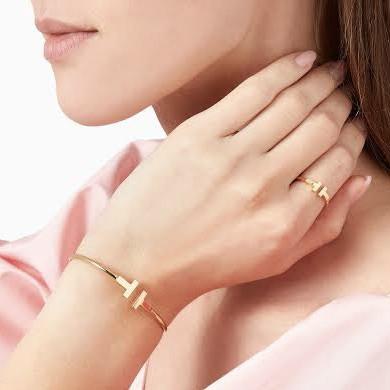 T bangle gold 18K Diamond Jewelry