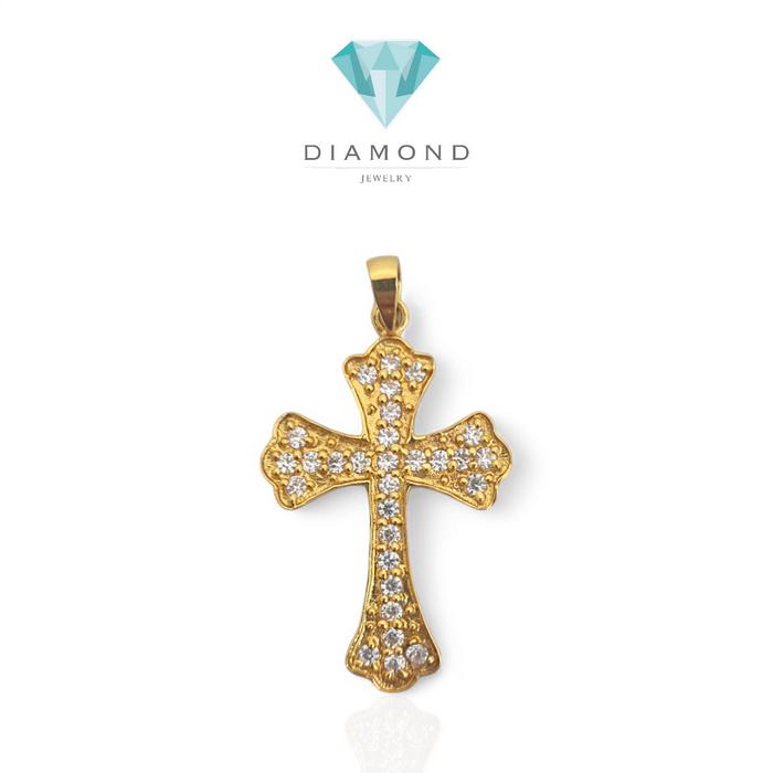 Liontin Emas Salib Yellow Gold 23K-Diamond Jewelry-225LMLS3-HT