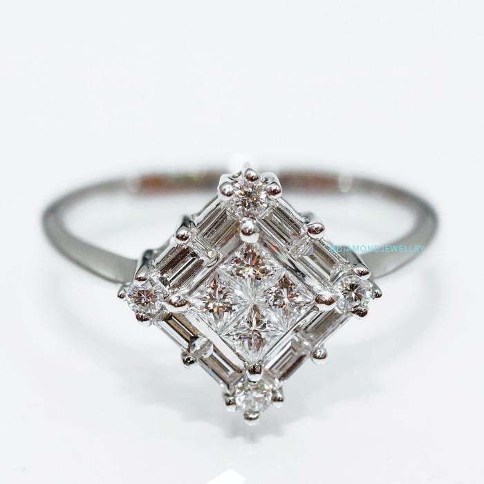 Diamond Square Ring - Cincin Berlian - 01020498 - Diamond Jewelry