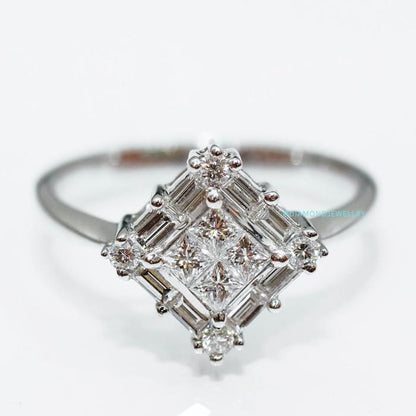 Diamond Square Ring - Cincin Berlian - 01020498 - Diamond Jewelry