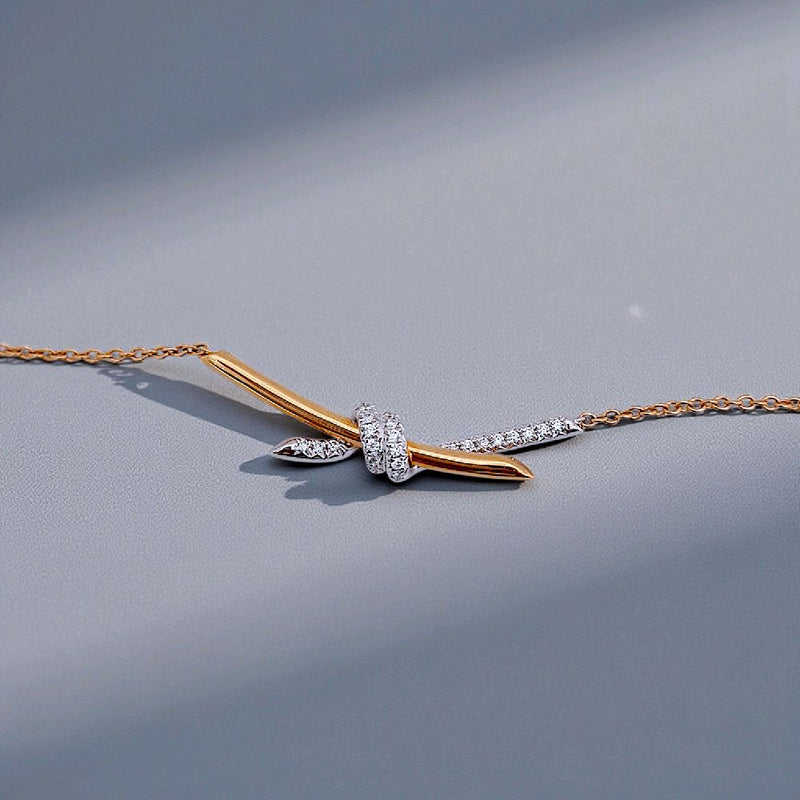 Knot Diamond Necklace 18K / Kalung Berlian Knot 18K / Diamond Jewelry 117KBD98000AB-HT