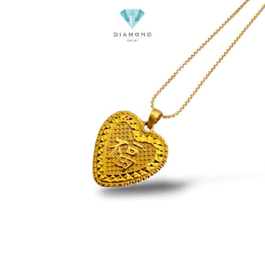 Yellow Gold Heart Pendants 23K / Liontin Emas Hati 23K / Diamond Jewelry / 179LMSWP2