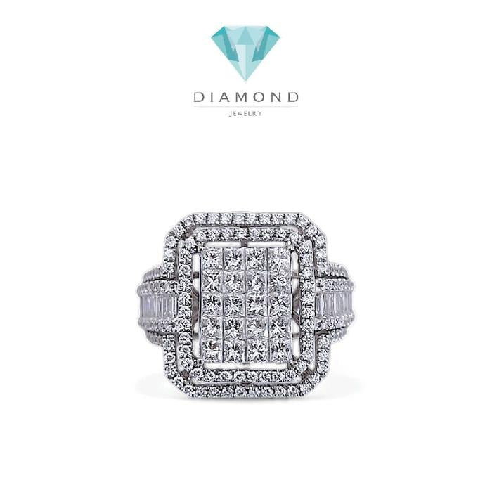 Square Diamond Ring 18K / Diamond Jewelry