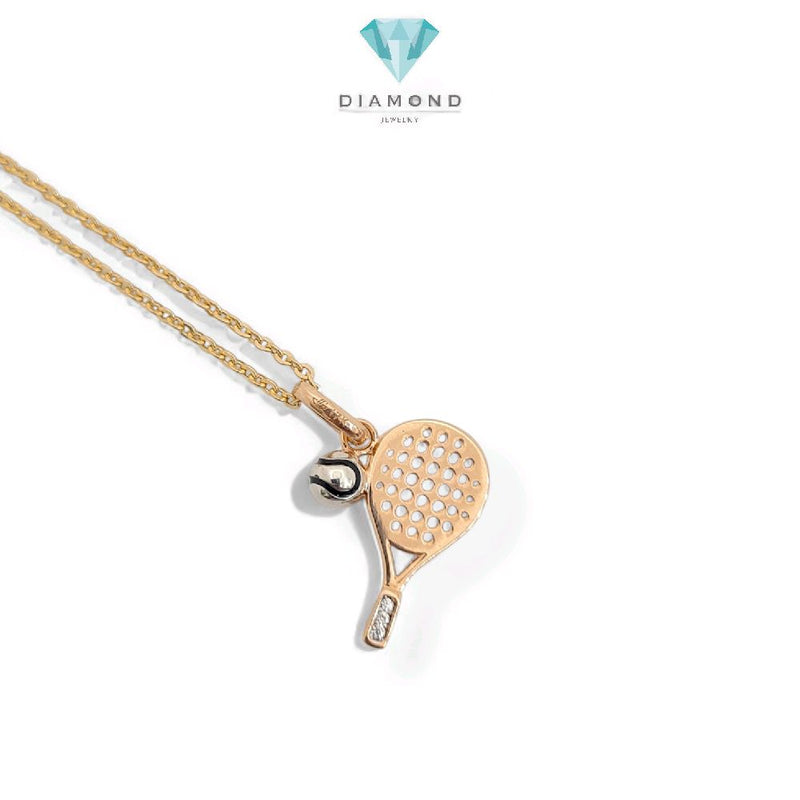 Gold Tennis Racket Pendant 17K / liontin Emas Raket Tennis 17K / Diamond Jewelry / 279LMS142LS