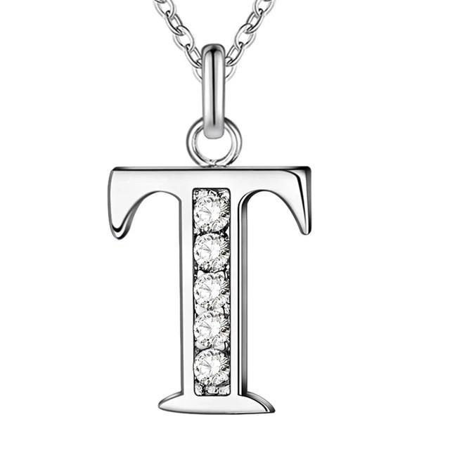 Initial Custom Letter Diamond Necklace 18K Gold-Diamond Jewelry-67LBGT300WPLS/1KB3850LSNEW-HT