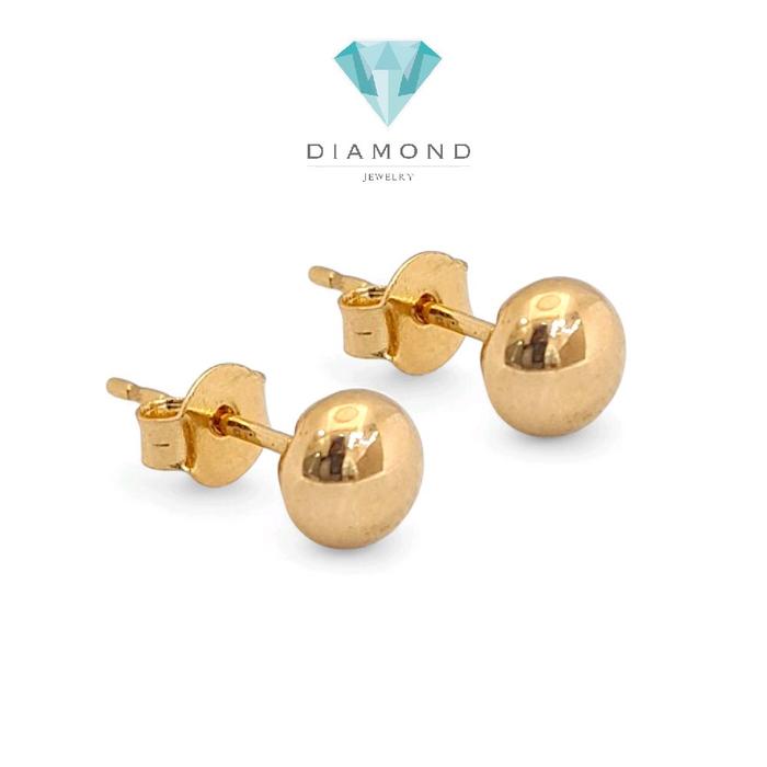 Plan Round Gold Earring 700K / Anting Emas Bulat Polos 700K / Diamond Jewelry-HT-416AMS080LS - 418AMS047LS - Small