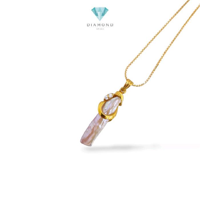 Biwa Mop Pendants 23K / Liontin Mutiara Biwa 23K / Diamond Jewelry / 207LMSWP5