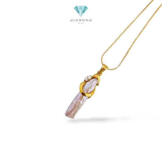 Biwa Mop Pendants 23K / Liontin Mutiara Biwa 23K / Diamond Jewelry / 207LMSWP5