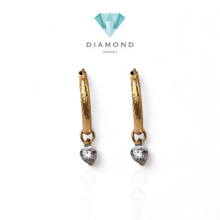 Anting Emas Hoop Ulir 700K Diamond Jewelry-385AMS098LS-HT