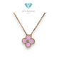 Vintage Clover Pink Holiday With Diamond Necklece/Kalung Berlian Diamond Jewelry-367KBD6500RY-HT