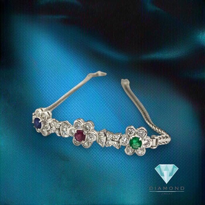 Diamond tristone Bracelet Stone 18K/ diamond tristone gelang 18k