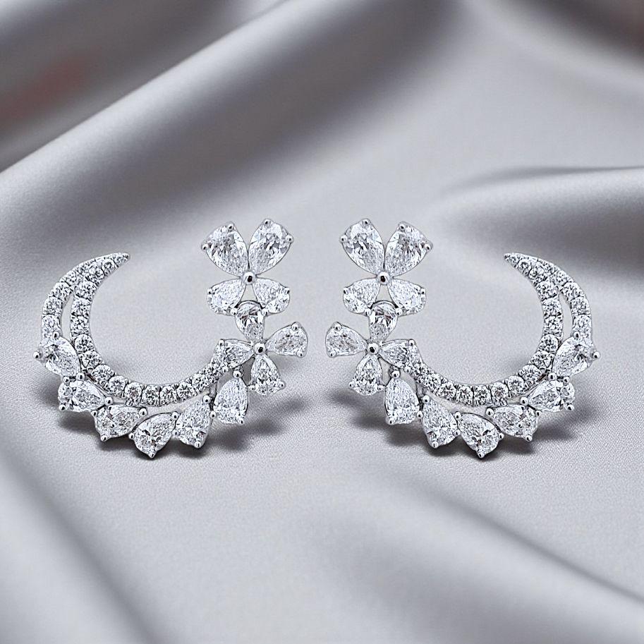 Flower Diamond Earring 18K Model C / Anting Bunga Berlian 18K / Diamond Jewelry 397AB20600VIONLS -HT