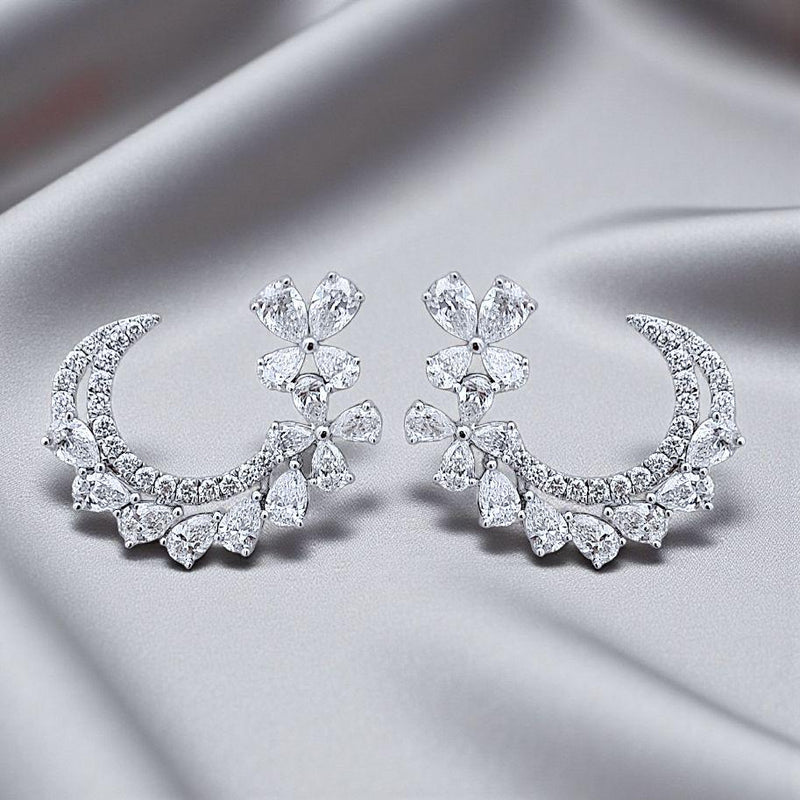 Flower Diamond Earring 18K Model C / Anting Bunga Berlian 18K / Diamond Jewelry 397AB20600VIONLS -HT