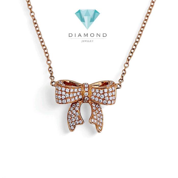 Ribbon Diamond Necklace 18K / Kalung Pita Berlian 18K / Diamond Jewelry 111KBD56200AB-HT
