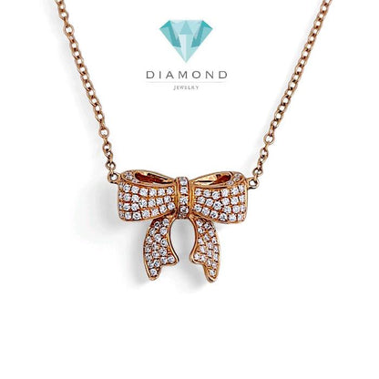 Ribbon Diamond Necklace 18K / Kalung Pita Berlian 18K / Diamond Jewelry 111KBD56200AB-HT
