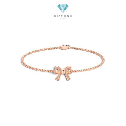 Ribbon Bangle Rose Gold 17K / Gelang Pita Rose Gold 17K / Diamond Jewelry / 504GMS676LS