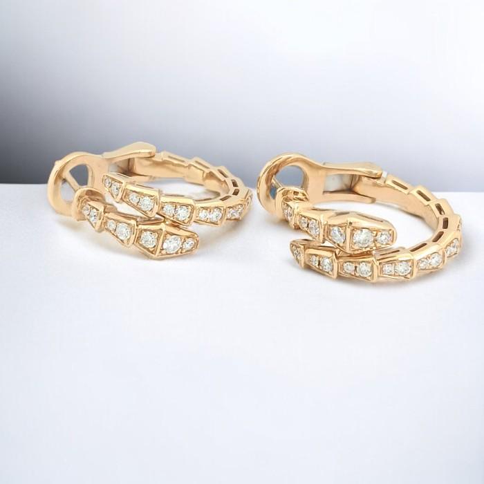 Ulo diamond earring 18k gold viper- Diamond Jewelry