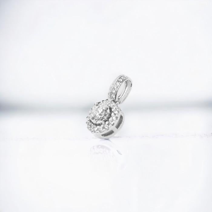 Solitaire illusion 1 crt diamond pendant 18k-Diamond Jewelry
