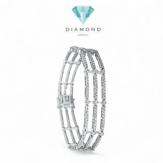 Diamond Bracelet tri listring tennis - Gelang Berlian - Diamond Jewelry - White 03030409