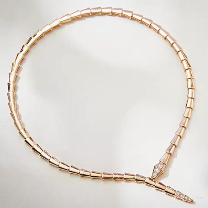 Ulo snake necklace diamond gold 18k-Diamond jewelry