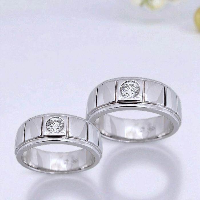 Wedding Ring Solitaire Diamond 18K / Cincin Nikah Solitaire 18K /  Diamond Jewelry 94CBKV5400WPLS - 93CBKV3600WPLS-HT
