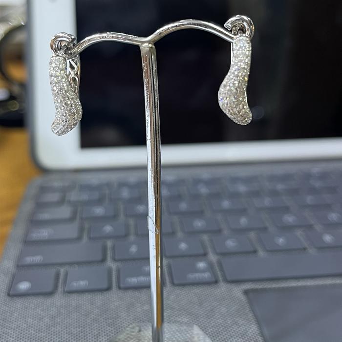 Gypsy Diamond Earring White Gold 18 K Diamond Jewelry