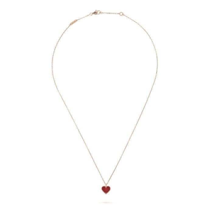 Sweet Alhambra Heart Charnelian 18K Gold-Diamond Jewelry-385KBD273RY/156BGSM155RY-HT