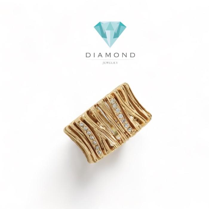 Unique bamboo vintage style diamond Ring-18k-Diamond Jewelry