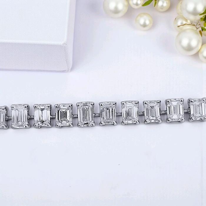 Emerald Tennis Diamond Bracelet 18K / Gelang Tennis Emerald Berlian 18K / Diamond Jewelry-1GB1845SDNEW-HT