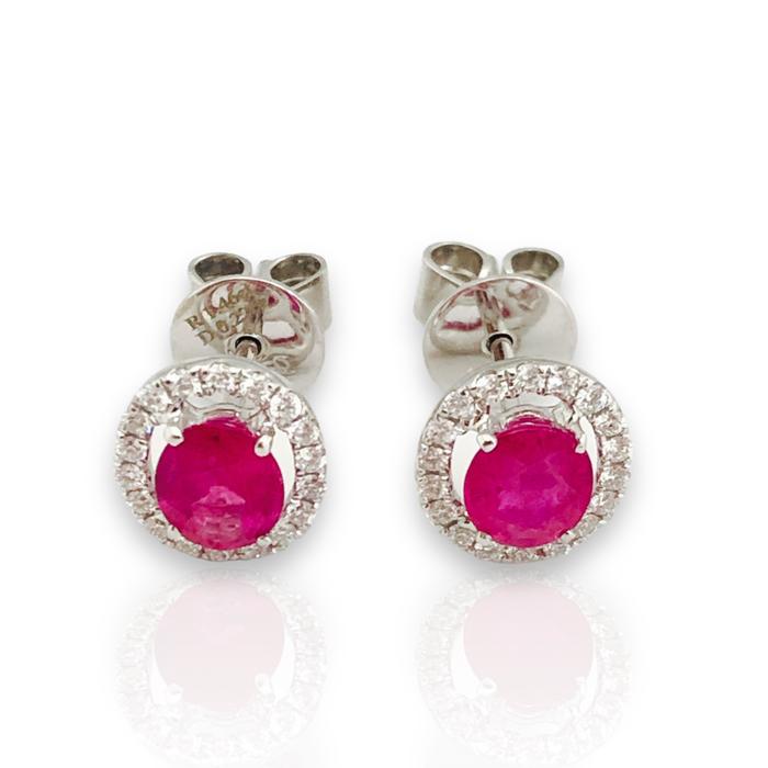 Rubby diamond earring solitaire 18k-Diamond Jewelry