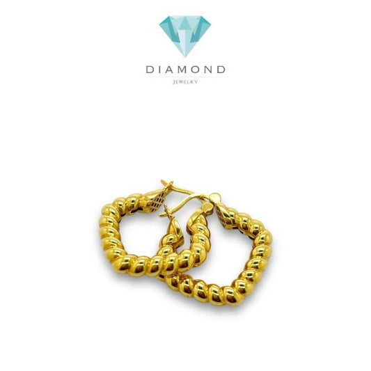 Twist Earrings Gold Hoop/ Anting Emas Twist 750K-377AMS5000LS-HT