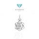Kalung berlian bunga bulat 18K