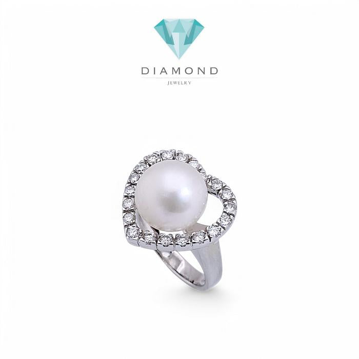 Love Diamond Pearl Ring 18K / Diamond Jewelry