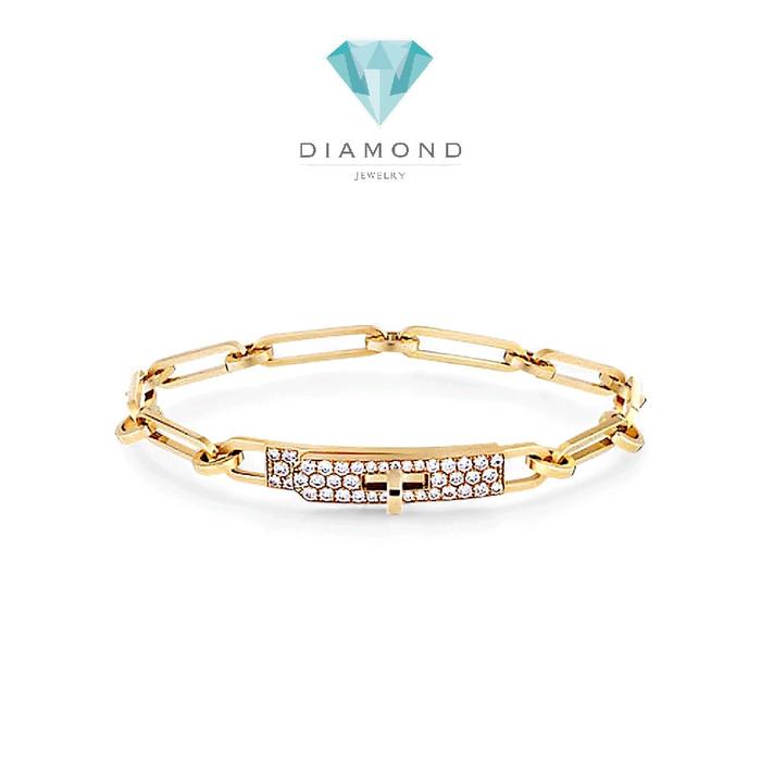 Kelly Chain Diamond Bracelet 18K/Gelang Rantai Kelly Berlian-Diamond Jewelry-439GBD2400LS