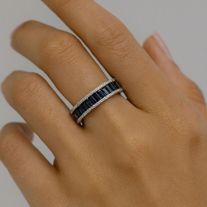 Blue Sapphire Full Diamond Ring 18K / Cincin Blue Sapphire Full Berlian / Diamond Jewelry-1BA543SDNEW-HT