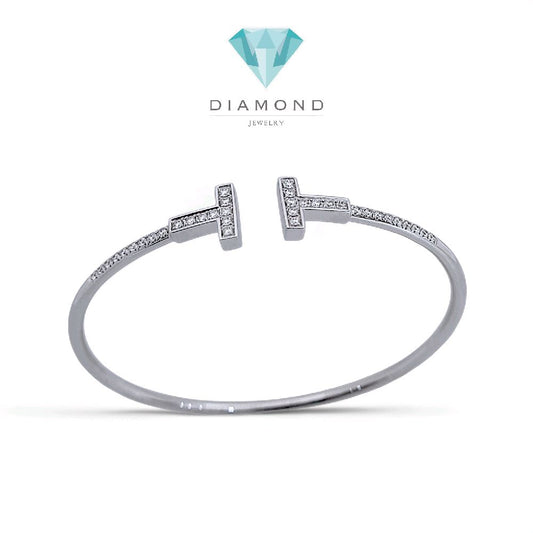 Double T Diamond Bangle 18K / Gelang Berluan Double T 18K / Diamond Jewelry 140GBD129000AB-HT