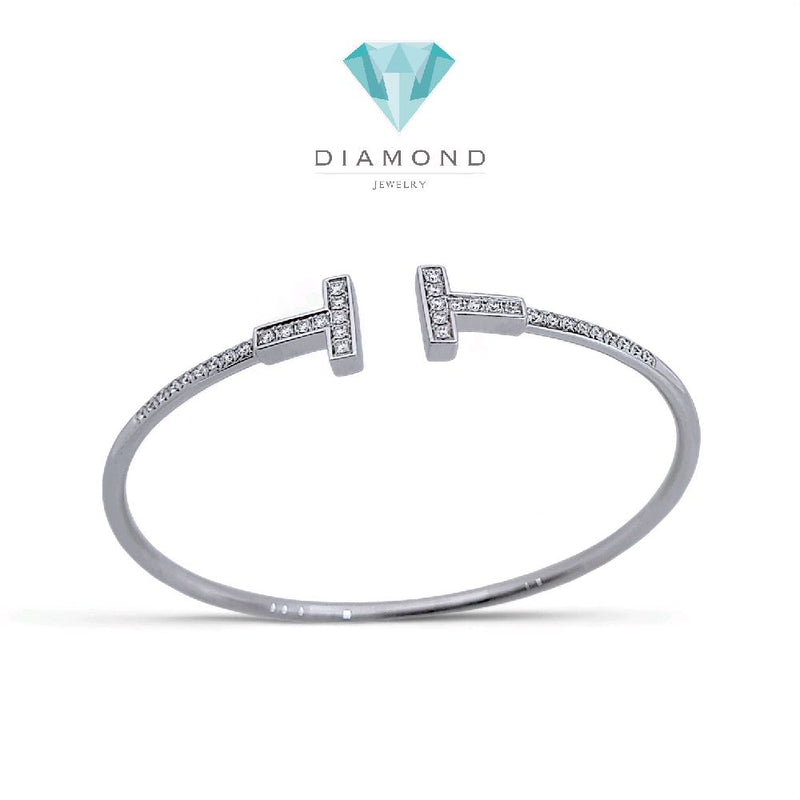 Double T Diamond Bangle 18K / Gelang Berluan Double T 18K / Diamond Jewelry 140GBD129000AB-HT