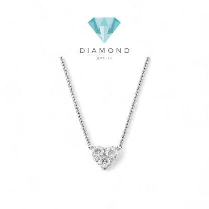 Heart Diamond necklace 18k white gold-Diamond Jewelry