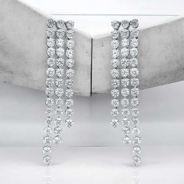 Anting Berlian Panjang/ Diamond Earring Rainfall triad / Diamond Jewelry