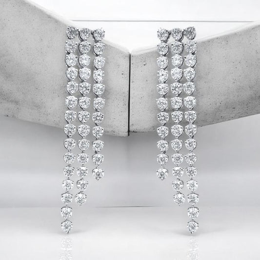 Anting Berlian Panjang/ Diamond Earring Rainfall triad / Diamond Jewelry
