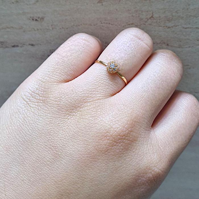 Cincin Mas Bola Sirkon 700K-Diamond Jewelry