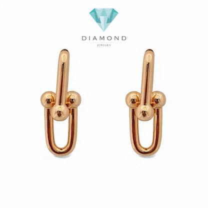Hardware Gold  Earrings 18K / Diamond Jewelry-392ABD1290RY