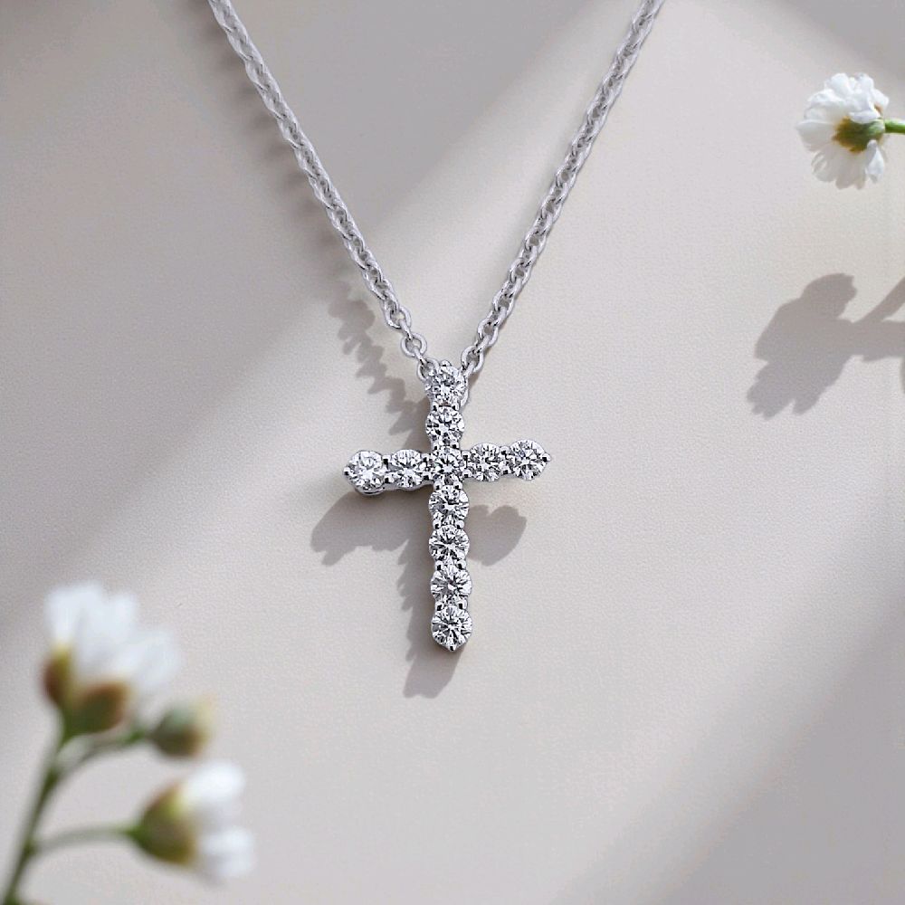 Cross Diamond Necklace 18K / Kalung Salib Berlian 18K / Diamond Jewelry 122KB54000AB HT